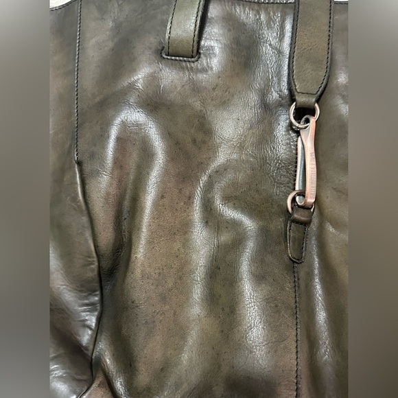 NWT We The Free Echo Leather Tote Adjustable Strap Dark Olive - Picture 13 of 15